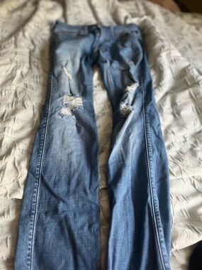 Hollister Slim Straight Ripped Blue Jeans